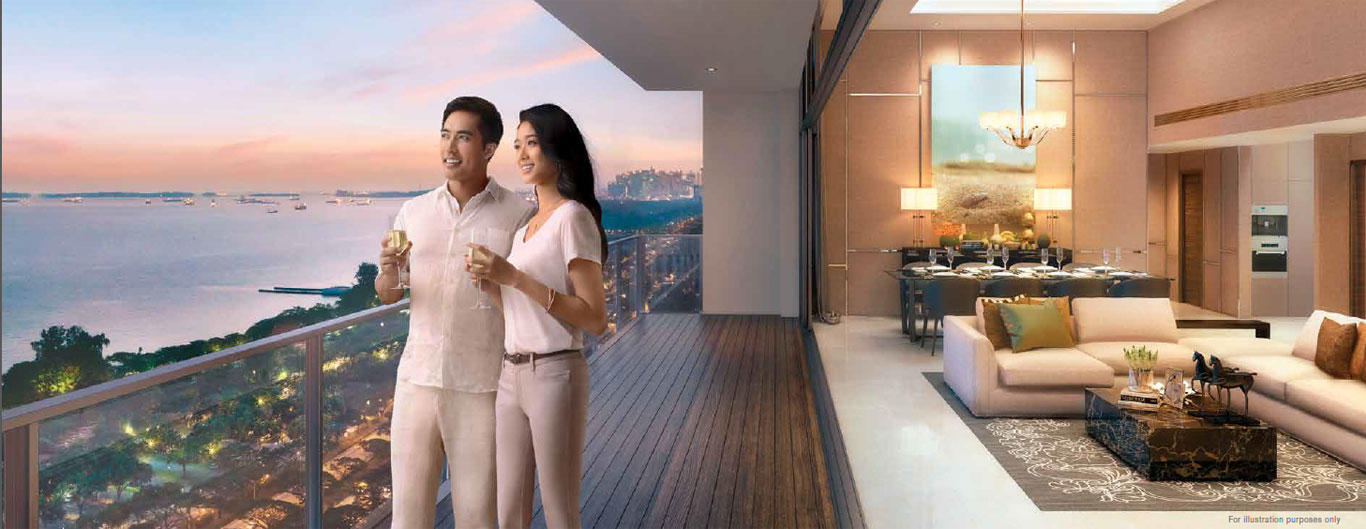 Seaside Residences (D15) 3 Stunning Sea View from Living Room Balcony (Artist Impression)