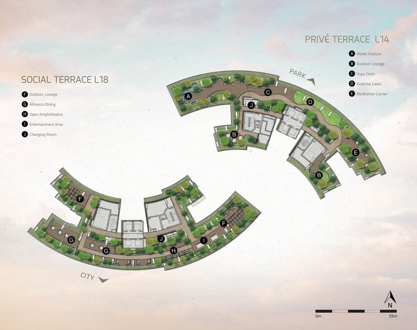 One Pearl Bank, (D03) 7 14th to 18th floor Layout , Facilities & Gardens