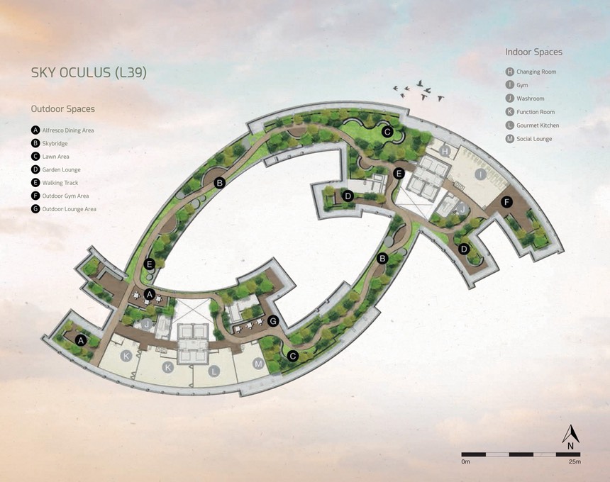 One Pearl Bank, (D03) 8 39th floor layout Facilities & Gardens