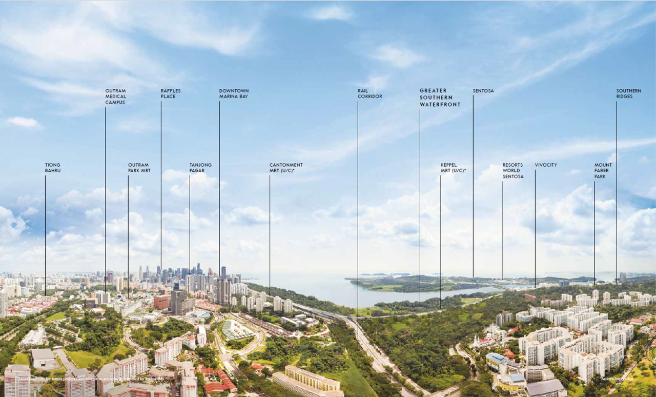 The Avenue South Residence (D03) 4 Avenue South Residence offers access to various commercial hotspots in Singapore Greater Southern Waterfront
