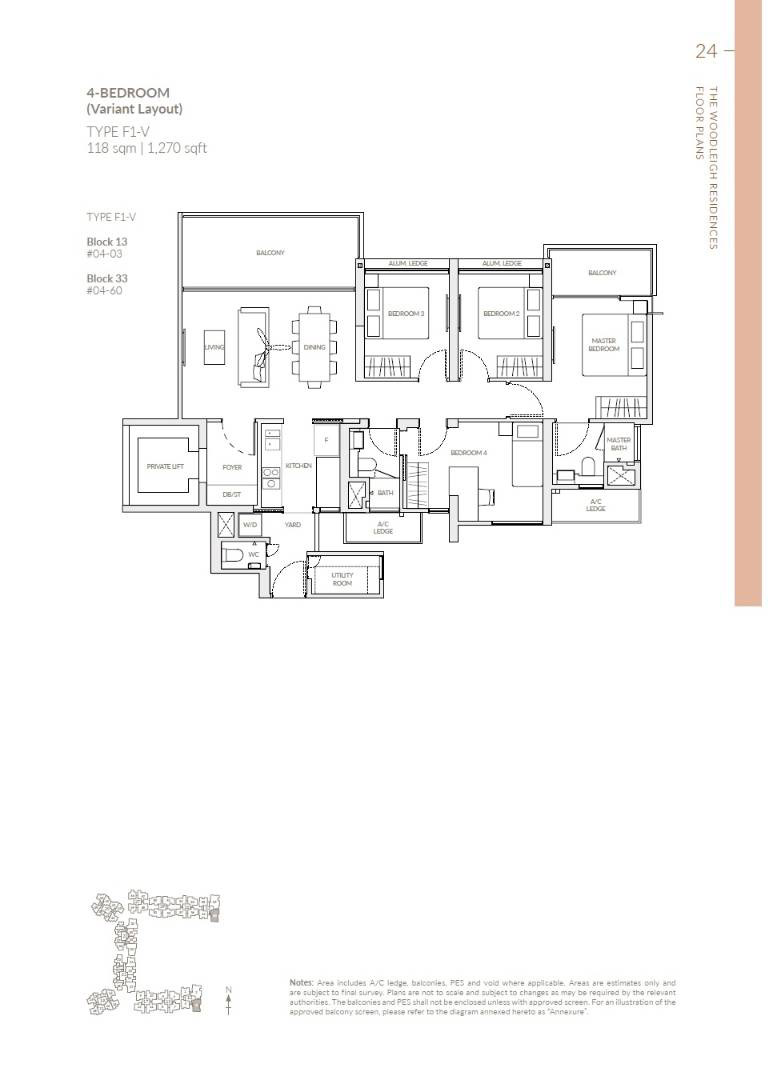 The Woodleigh Residences Floor Plans 5 The Woodleigh Residences Showflat F1-V 118 sq m : 1270 sq ft