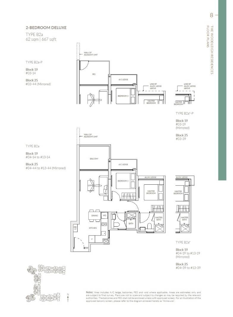 The Woodleigh Residences Floor Plans 1 The Woodleigh Residences Showflat Type B2a 62sq m : 667 sq ft