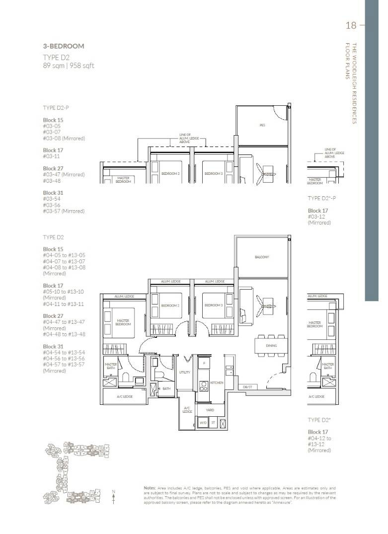 The Woodleigh Residences Floor Plans 4 The Woodleigh Residences Showflat Type D2 89 sq m : 958 sq ft